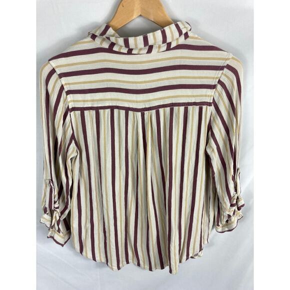 Market & Spruce Stripe Button Up Blouse Size Medium - Picture 6 of 6
